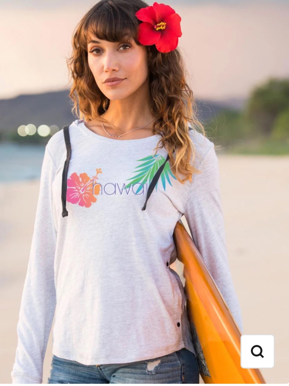 Crazy Shirts Gray Tropical Hawaiian Floral Hoodie Long Sleeves Pockets Womens XS